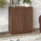 Hudson&Canal Alston 28"W Accent Cabinet - Satin Walnut-Features easy assembly