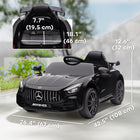 Qaba 12V Mercedes-Benz Licensed Kids Electric RC Car - Black-Features headlights, rear lights, horn, and music for immersive play 