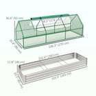 Outsunny Raised Garden Bed with Mini Greenhouse Cover - 106" L x 35" W x 37" H - Green-The galvanized steel planter does not warp and deform 