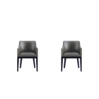 Manhattan Comfort - Lot de 2 fauteuils de salle à manger modernes Gansevoort 57 cm, revêtement en similicuir, gris galet-Fauteuil de salle à manger moderne pour salle à manger et usage de travail lot de 2