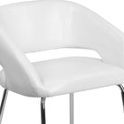 Chaise contemporaine d’appoint/de réception/de salon-bar Fusion en cuir blanc (CH-162731-WH-GG)-Pattes en chrome