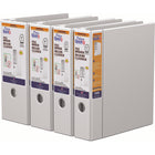 Davis Group − Reliure de luxe QuickFit de 5 pouces − 3 anneaux en D − format lettre − blanc-Cinq anneaux en D verrouillables à chargement rapide