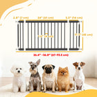 PawHut 26"-37" Dog Gate - 18" Tall Pet Gate and 2 Extensions - Black-Extra rods prevent dogs from squeezing through edges