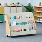 Beleduc Furniture - Bisa 3-Layer Kids Bookshelf Display - Natural-Modern, linear, essential minimalist design