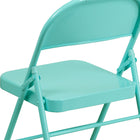 Chaise pliante de la série HERCULES COLORBURST en métal sarcelle tentant à triple entretoise et double charnière-Finition du cadre en sarcelle tentant