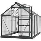 Outsunny - Serre de jardin en polycarbonate 6 pi x 10 pi x 6,6 pi-L'alliage d'aluminium solide et les panneaux PC de la serre offrent un support structurel stable
