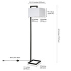 Hudson&Canal - Lampadaire Greyson de 172 cm de haut avec abat-jour en tissu - Bronze noirci/blanc-8