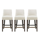Manhattan Comfort - Beever tabouret de comptoir moderne en chenille rembourrée 48 cm - crème - lot de 3-Tabouret de comptoir moderne avec dossier, parfait pour une utilisation au comptoir et dans la cuisine. Ensemble de 3