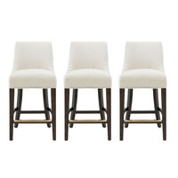 Manhattan Comfort - Beever tabouret de comptoir moderne en chenille rembourrée 48 cm - crème - lot de 3-Tabouret de comptoir moderne avec dossier, parfait pour une utilisation au comptoir et dans la cuisine. Ensemble de 3