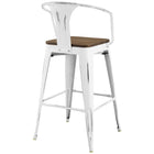 Modway - Promenade Tabouret de bar - Blanc - Ensemble de 2-Capacité de poids des selles : 331 lb