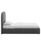Modway Keynote Upholstered Fabric Curved Twin Platform Bed - Heathered Weave Slate-LVL Legs