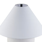 Hudson&Canal - Lampe de table Willa en céramique texturée de 45 cm de haut avec abat-jour en tissu - Crème/Blanc-Comprend un cordon de 6 pieds avec interrupteur à prise rotative