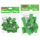 JAM Paper Colourful Binder Clips Assortment - Medium & Large - Green - 27 Pack-Colour: Green | Made of tempered steel for an extra strong hold