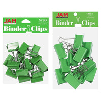 JAM Paper Colourful Binder Clips Assortment - Medium & Large - Green - 27 Pack-Colour: Green | Made of tempered steel for an extra strong hold