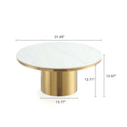 Manhattan Comfort Glenn 31.49" Modern Glam Coffee Table - Gold-Features Modern Round Gold Stainless Steel Base