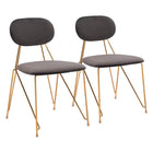 Zuo Georges Dining Chair - Grey/Gold - Set of 2-Assembly required
