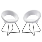 Modway Nouvelle Upholstered Fabric Dining Chair - Black/White - 2 Pack-Retro Modern Dining Chairs