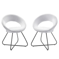 Modway Nouvelle Upholstered Fabric Dining Chair - Black/White - 2 Pack-Retro Modern Dining Chairs