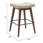 Zuo Divat Counter Stool - Beige/Walnut - Set of 2-8