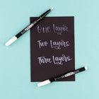 Tombow Fudenosuke Pastel - White - 2 Pack-Water-based ink initially appears transparent and color intensifies as it dries