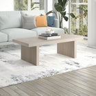 Hudson&Canal - Table basse rectangulaire Soren (122 cm de largeur) - Blanc aulne-Finition en blanc aulne aspect bois