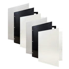 JAM Paper Laminated Two Pocket Glossy 3 Hole Punch School Folders - Assorted Business Colours - 6 Pack-Colour: Black, Silver, White