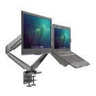 ShoppingAll - Support pour écran et ordinateur portable 2 en 1 avec 2 bras pivotants - Noir-8
