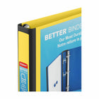 Staples Better Binder - 1" - Yellow-Non-stick vertical inside pocket keeps loose pages in place