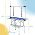 PawHut Adjustable Dog Grooming Table with 2 Safety Slings - Blue-Two slings to safely and securely hold your dog in place whilst grooming