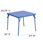 Flash Furniture Kids Colourful 3 Piece Folding Table & Chair Set-Lightweight Design