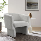 Modway - Muse Tissu Boucle Chaise d’accent en tonneau - Papier journal-Dossier courbé