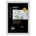 Seco Aluminum Snap Poster Frame - 12" x 18" - Silver-Quick snap spring hinged front load frame allows for easy and quick poster change outs