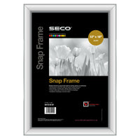 Seco Aluminum Snap Poster Frame - 12" x 18" - Silver-Quick snap spring hinged front load frame allows for easy and quick poster change outs