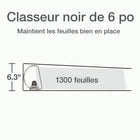 Cardinal® - Reliure XtraLife ClearVue verrouillable à anneaux en D, noire, 6 po-Anneaux inclinés en D verrouillables à montage arrière avec déclics GelTab peuvent tenir 25 % plus de feuilles que les anneaux ronds standard  