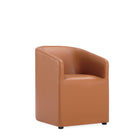 Manhattan Comfort - Lot de 2 fauteuils de salle à manger modernes Anna ronds 23,23 po en similicuir - couleur Saddle-Hauteur d’assise 19,69