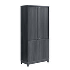 Manhattan Comfort Jodie 31" Mid-Century Modern Bookcase - Charcoal Grey - Set of 3-Lifted Frame Manufactured Wood Legs for Fashion and Durability