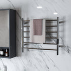 HOMCOM - Chauffage-serviettes en acier inoxydable intelligent wifi - argenté-Design peu encombrant avec installation murale et branchement, économise de l'espace au sol 