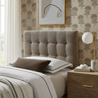 Modway Lily Upholstered Twin Size Headboard - Taupe-Biscuit Tufted Design