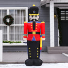 HOMCOM 6' Lit Inflatable Standing Nutcracker Soldier Christmas Yard Decoration-Weather resistant, polyester cloth material 