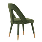 Manhattan Comfort - Lot de 2 chaises de salle à manger modernes Neda 53 cm, revêtement en velours, vert olive-Testé pour usage commercial avec une capacité de charge de 150 kg