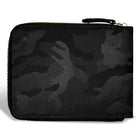 Champs - Portefeuille Zip Around en Cuir Camouflage - Noir-3 pochettes latérales
