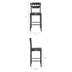Modway Jax Oak Wood Bar Stool With Wavy Razor Back - Black-Wavy Razor Back