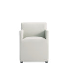 Manhattan Comfort Anna Square 22.83" Modern Faux Leather Upholstered Dining Armchair - Stone Grey-Modern Dining Chair for Dining Room and Task Use