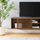 Modway Render 60" Wall-Mount Media Console TV Stand - Walnut-Modern TV Stand For TVs up to 65"