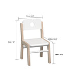 Beleduc Furniture - Illiana Classroom Wooden Chair (Small) - White and Natural Wood - Set Of 2 -Seat height@10.2”