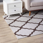 Modway Marja Moroccan Trellis Area Rug - 5 ft W x 8 ft L - Brown/Grey-Protect Floors From Traffic/Furniture