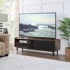 Manhattan Comfort Duane Mid-Century Modern TV Stand, Sideboard, Coffee Table and End Table - Dark Brown and Black - Set of 4-Perfect Collection to Upgrade your Home Style for any Living Room, Bedroom, Dining, and Home Office