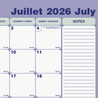 Blueline 13 Months Monthly Academic Desk Pad - July to July - 21 1/4" L x 16" W - Bilingual-14-month reference calendar, notes, numbered weeks, Julian dates, holidays, moon phases