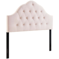 Modway Sovereign Diamond Tufted Performance Velvet Queen Headboard - Pink-Elegant Biscuit Tufted Buttons
