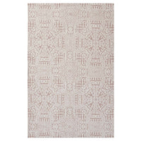 Modway Javiera Contemporary Moroccan Area Rug - 5 ft W x 8 ft L - Ivory/Cameo Rose-Geometric Moroccan Area Rug
